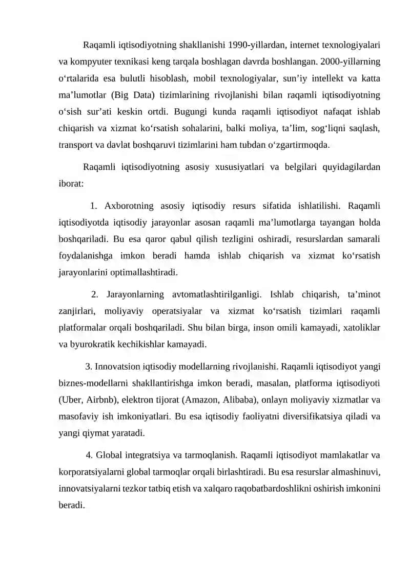 Raqamli Iqtisodiyotning Shakllanishi va Uning Nazariy Asoslari 4