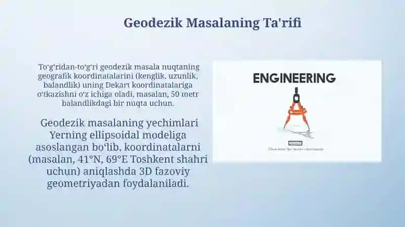 To'g'ri va teskari geodezik masala 4