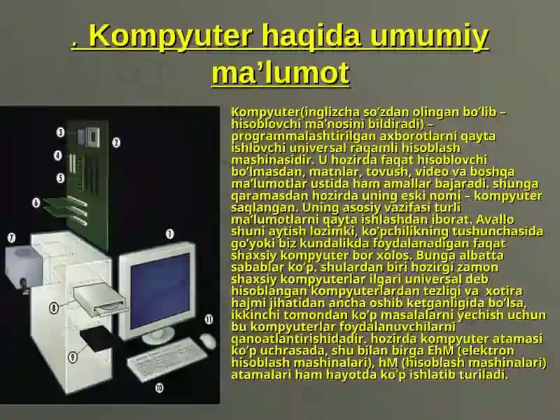 ZAMONAVIY KOMPYUTERLAR VA ULARNING ARXITEKTURASI 4