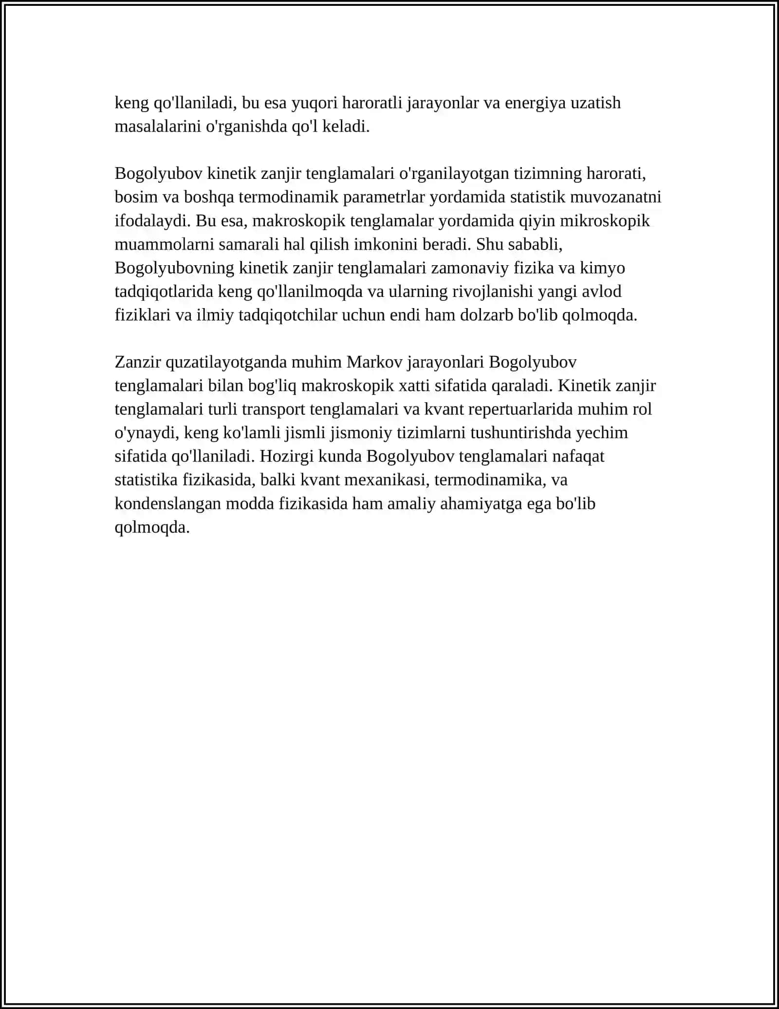 BOGOLYUBOVNING KINETIK ZANJIR TENGLAMASI 4