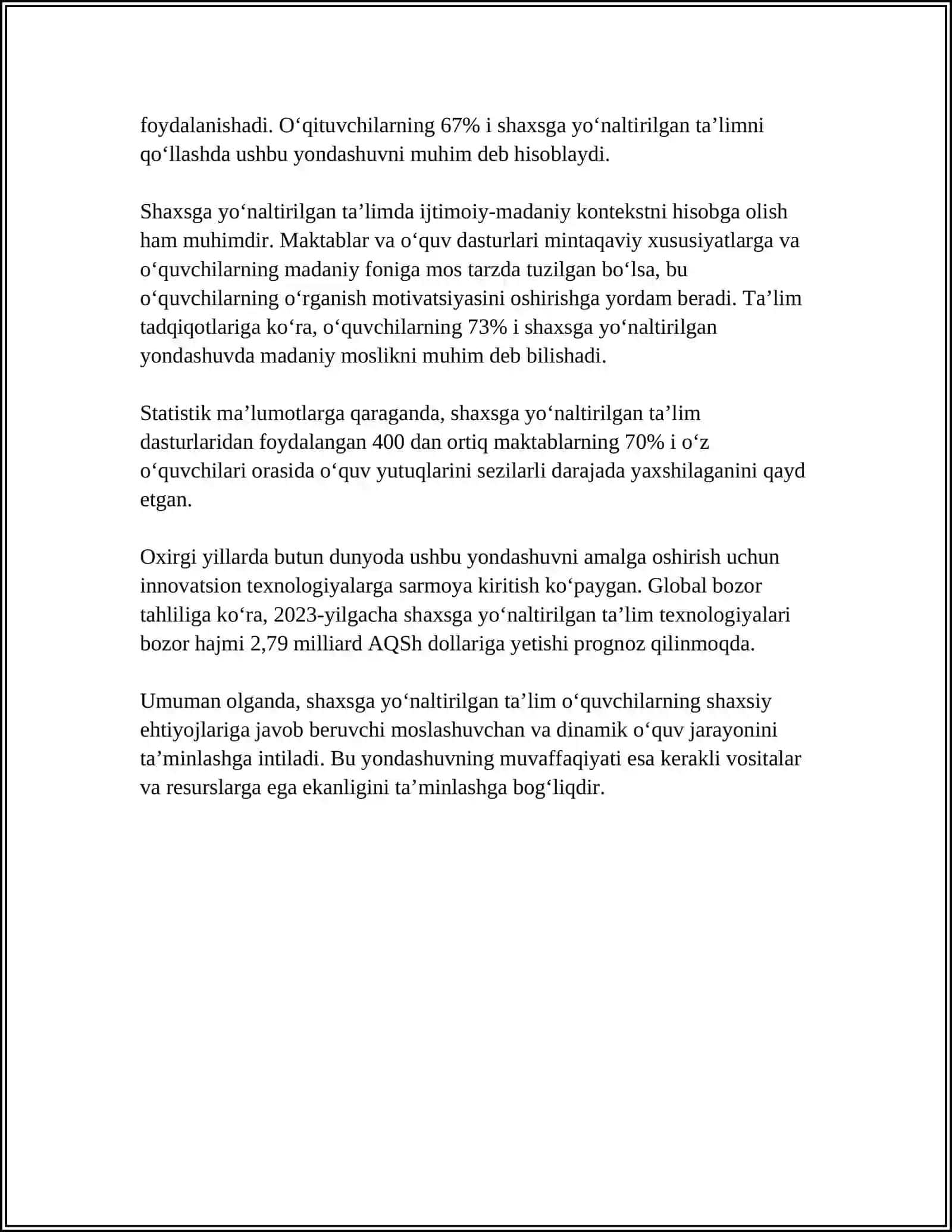 SHAXSGA FAKTORLI YONDASHUVLAR 4