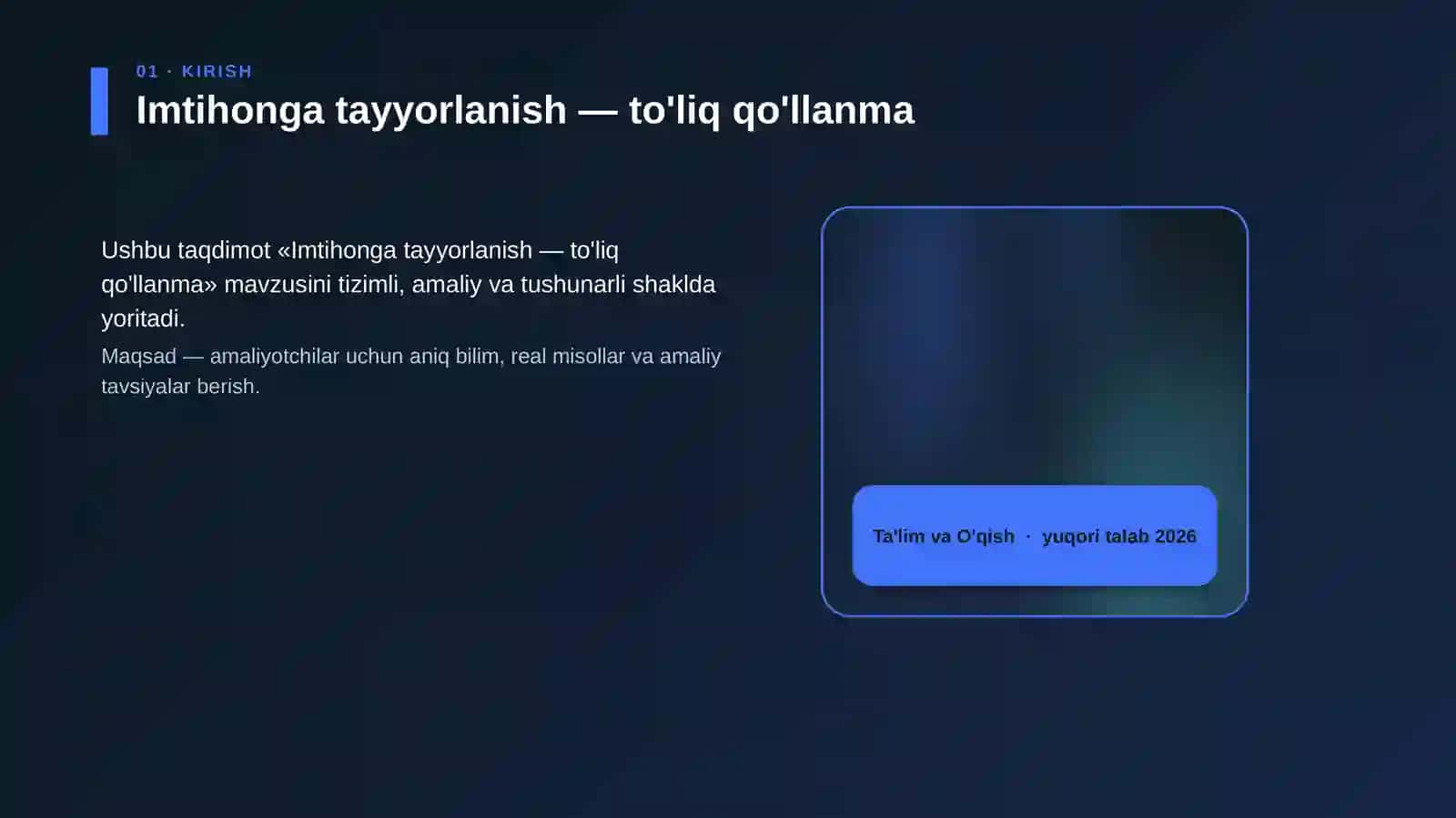 Imtihonga tayyorlanish — to'liq qo'llanma 4