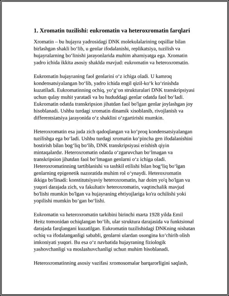 XROMATIN VA UNING FUNKSIYALARI 4