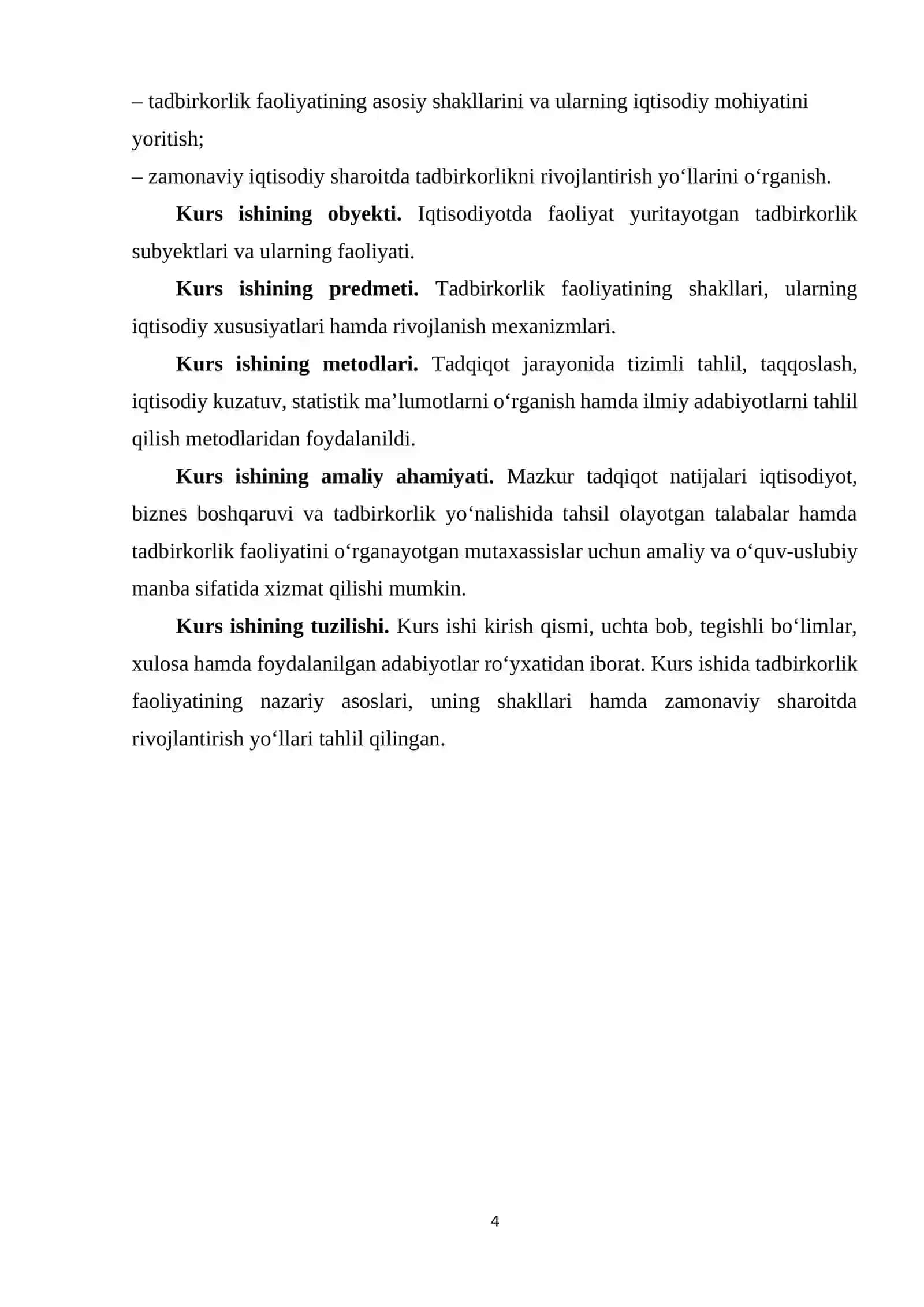 Tadbirkorlik faoliyatining shakllari 4