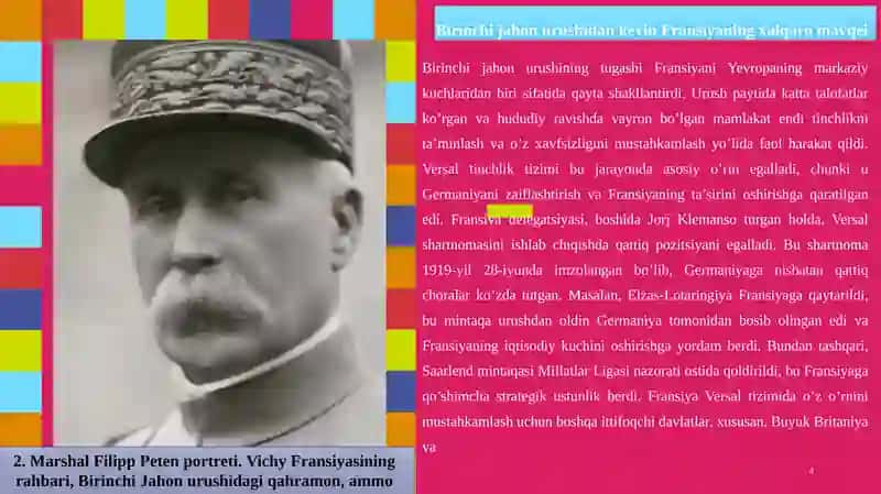 IKKINCHI JAHON URUSHI ORASIDA FRANSIYANING TASHQI SIYOSATI VA YEVROPADAGI RO’LI 4