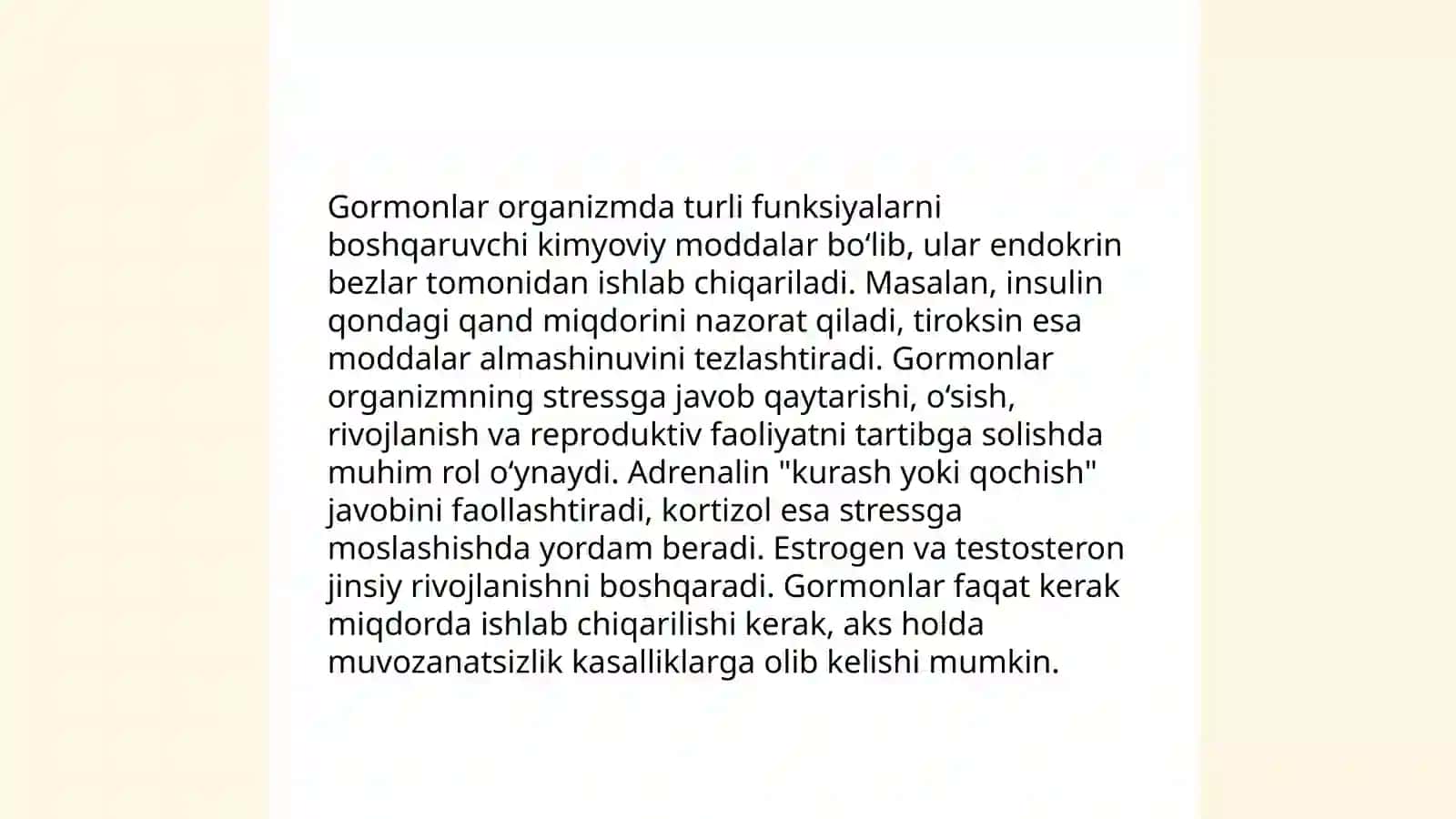 Endokrin bezlar va endokrin aʼzolar haqida tushuncha 4