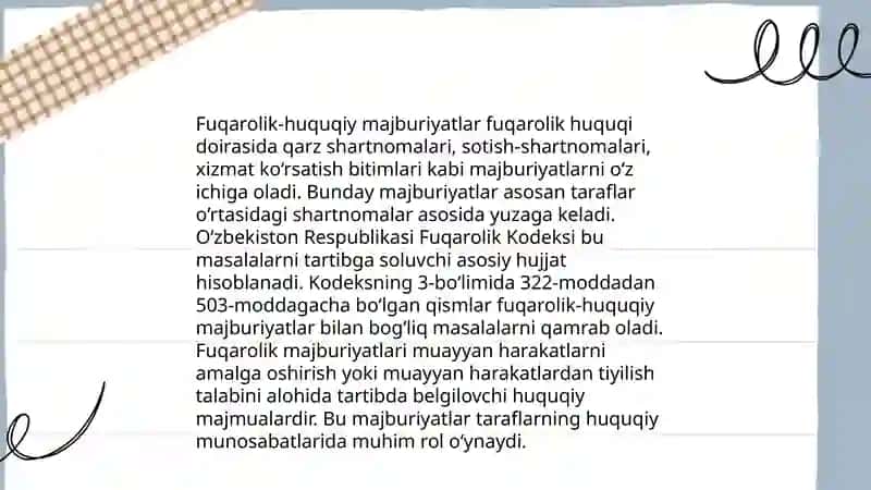 Majburiyatning turlari 4