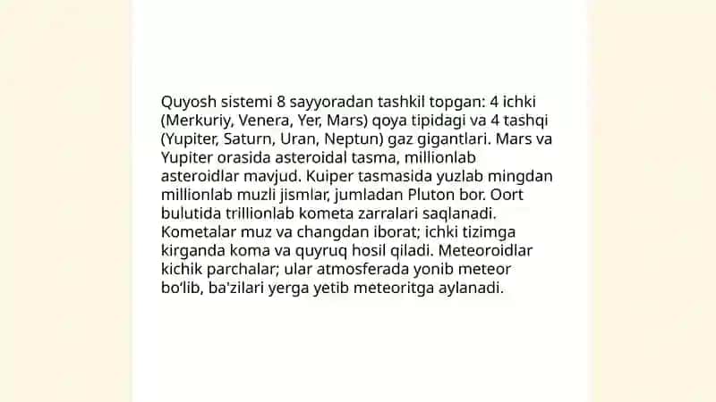 Quyosh Sistema va Sayyoralar 4