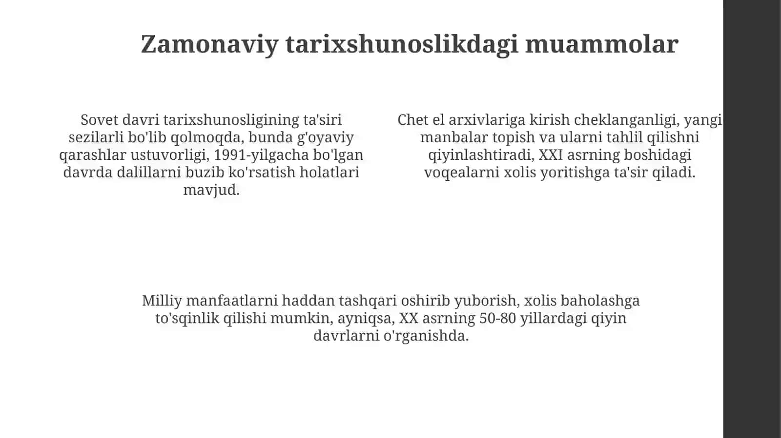 O'zbekistonning eng yangi tarixi akademik fanining maqsadi va vazifalari 4