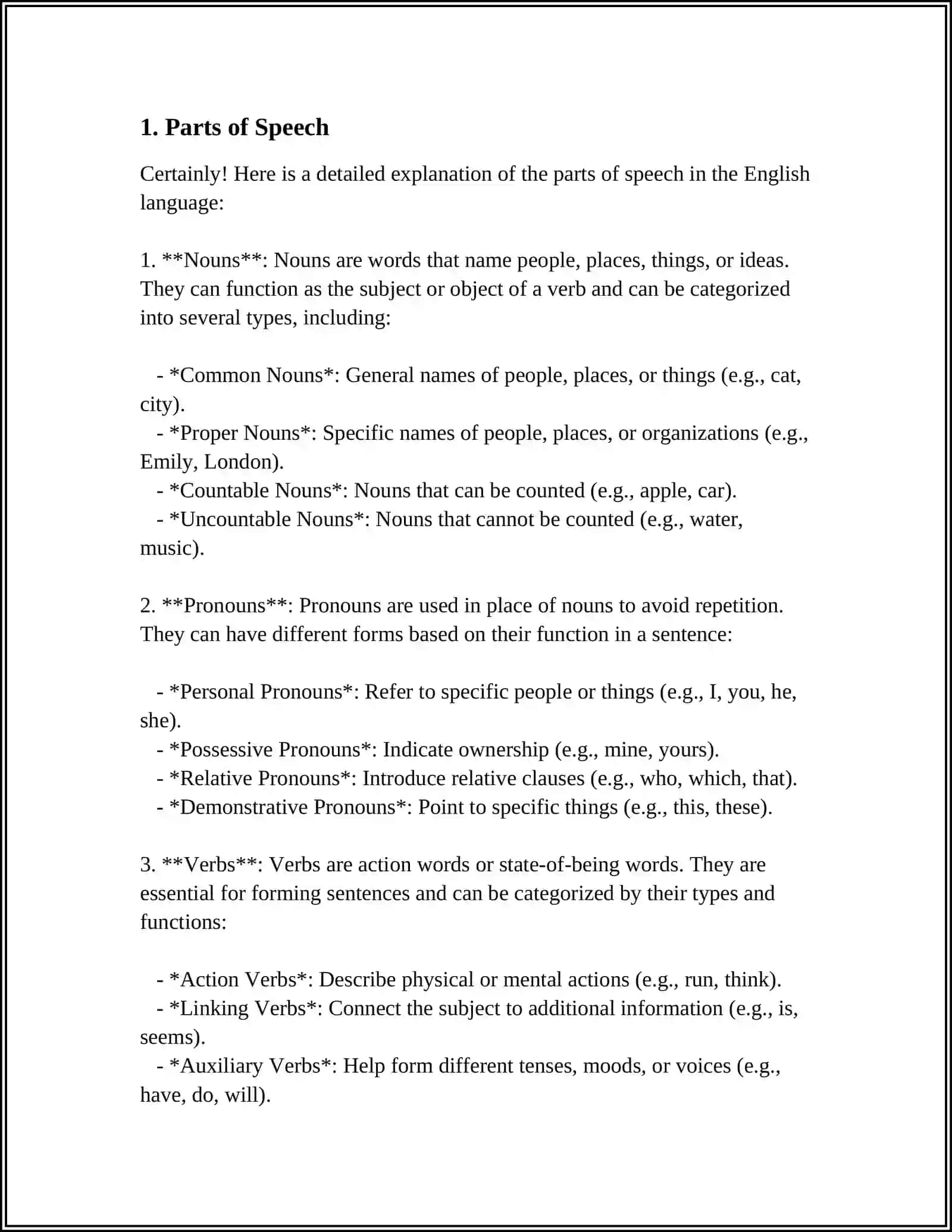 Parts of Speech in English 4