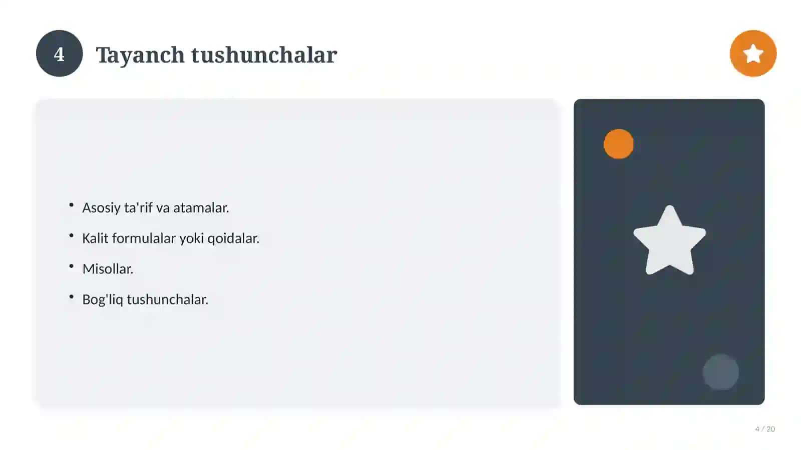 11-sinf: ochiq dars ishlanmasi 4