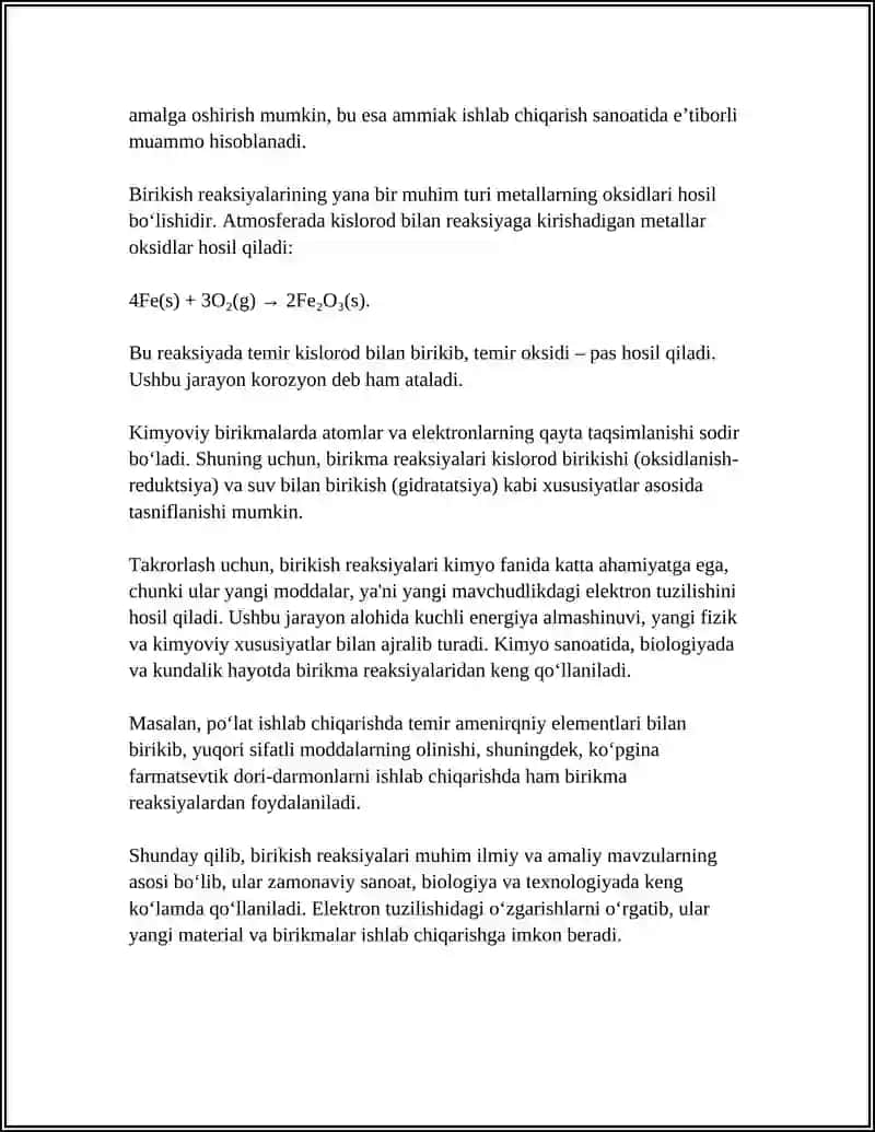 REAKSIYA TURLARI VA UNING TARKIBI 4