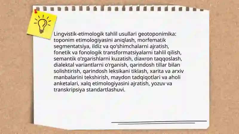 Geotoponimika fanining tadqiqot usullari 4