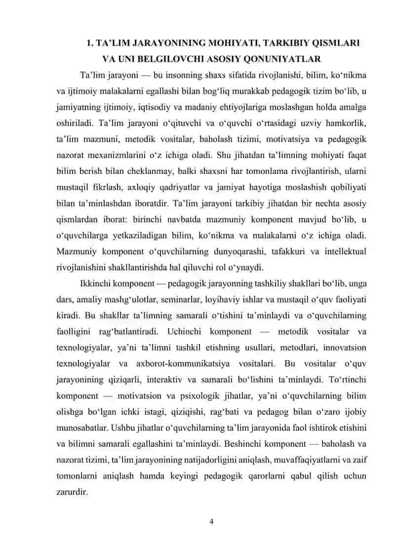 Ta’lim jarayoni qonuniyatlari va tamoyillari 4