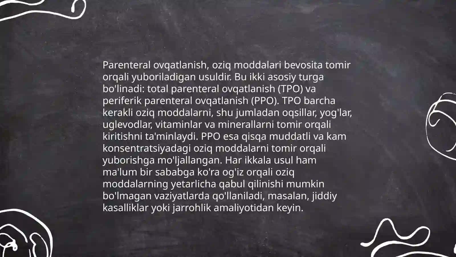 Parenteral ovqatlanish va uning klinik ahamiyati 4