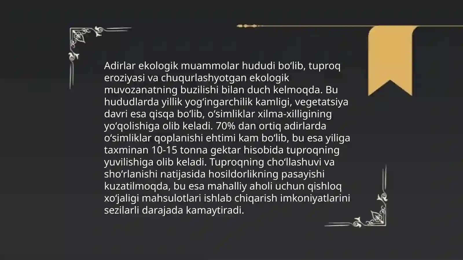 Oʻzbekistonda adir, choʻl, toʻqay, yaylov, togʻ yaylov landshaftlari 4