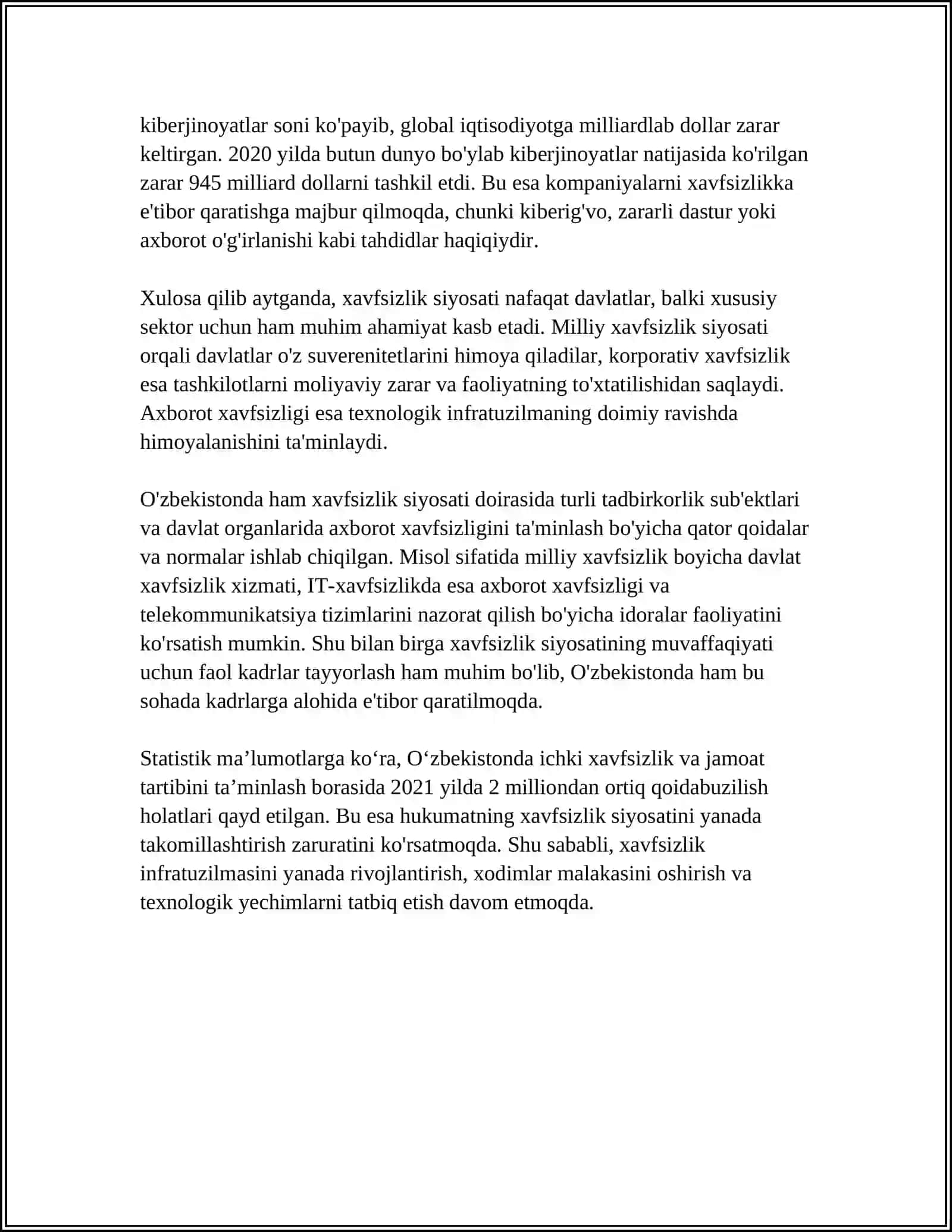 XAVFSZLIK STANDARTLARI 4