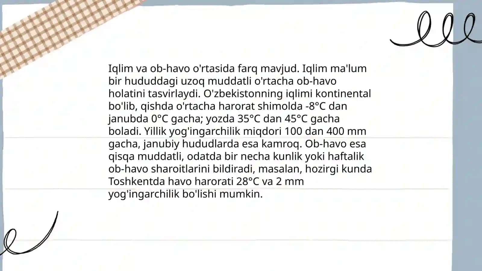 Geografiya sinov darsi 4