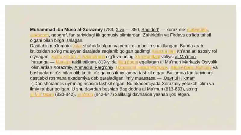 O'rta Osiyolik allomalarning jahon sivilizatsiyasiga qo'shgan hissasi 4