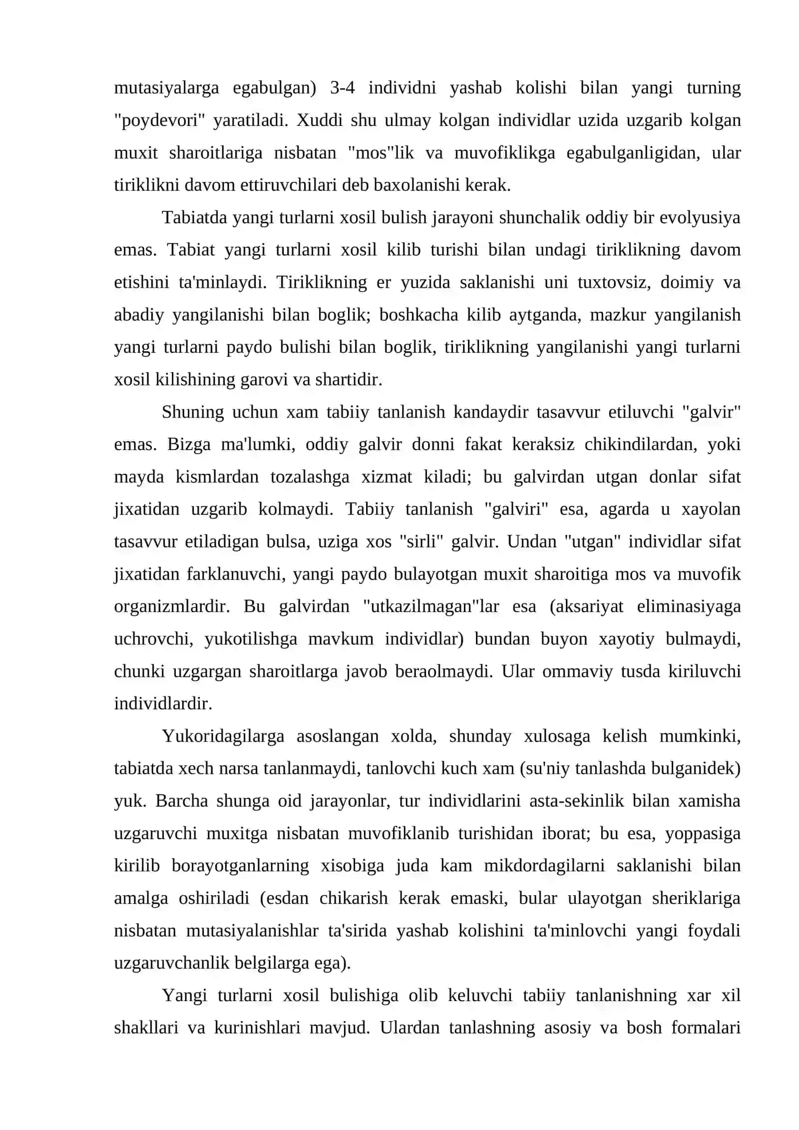 Tabiiy va jinsiy tanlanish nazariyalari 4