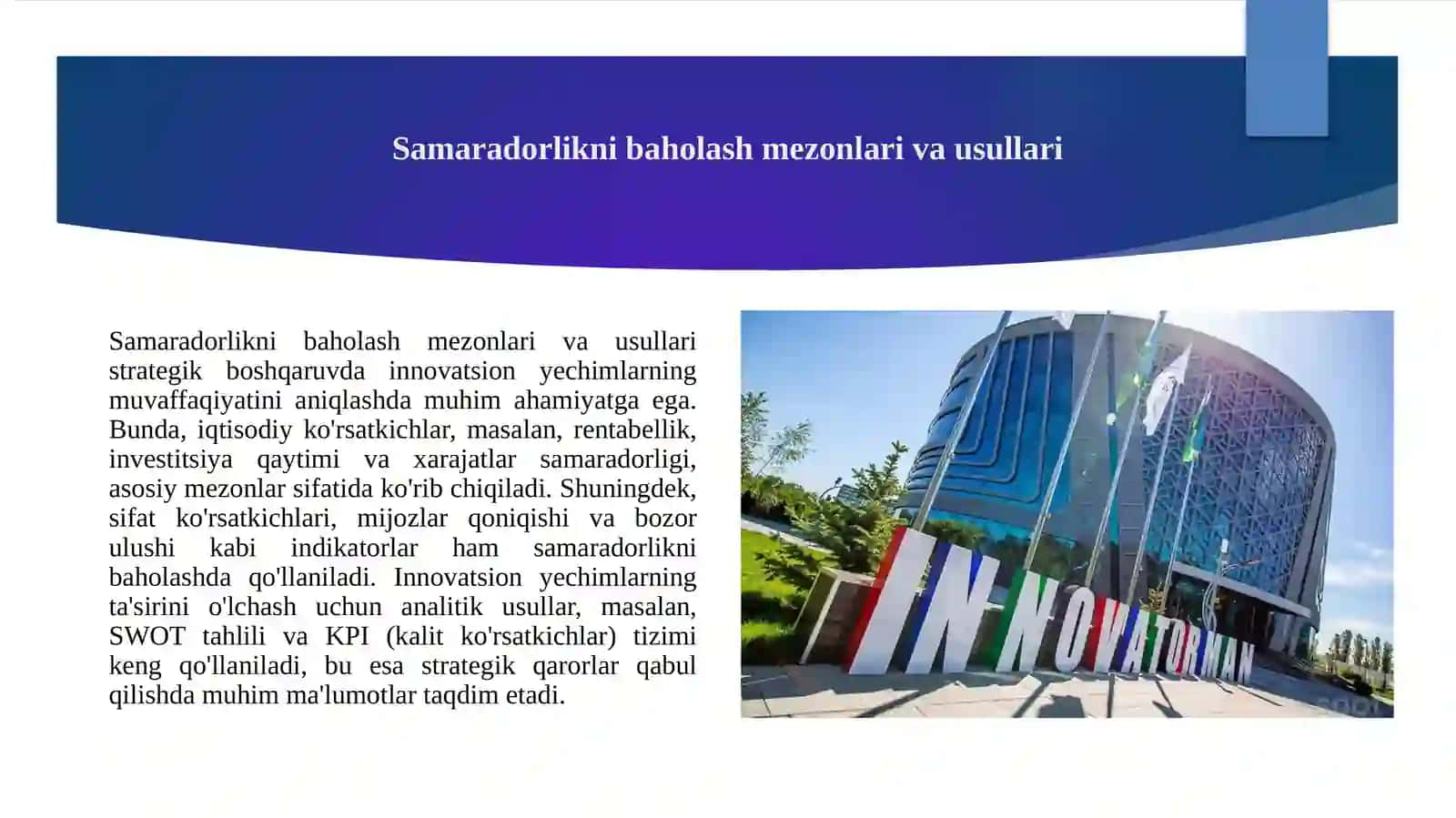 Strategikbpshqaruvda innovatsion yechimlar va ular 4