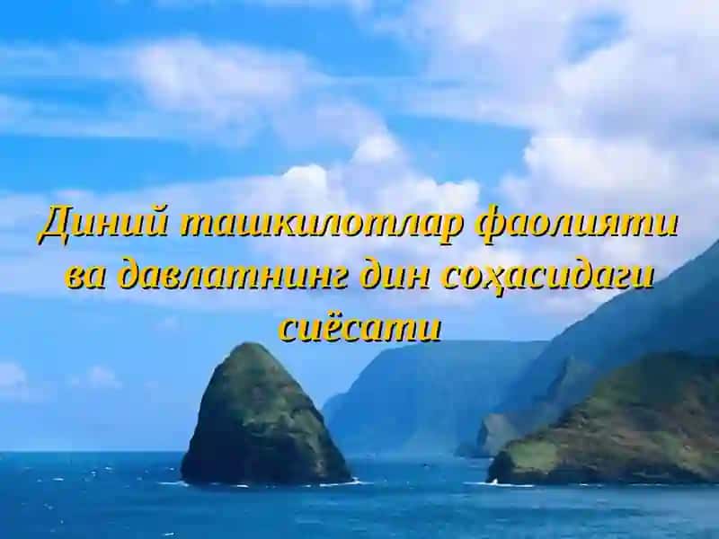 Диний ташкилотлар фаолияти ва давлатнинг дин соҳасидаги сиёсати 4