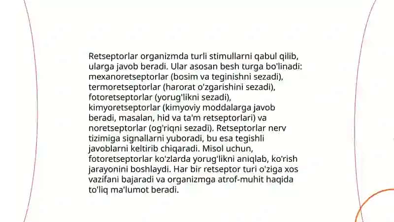 Retseptorlar tuzilishi sxemasi 4