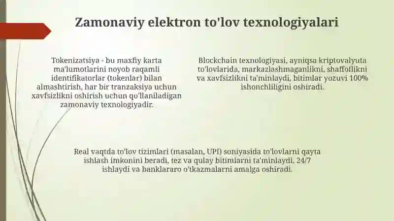 Elektron to'lovlar va naqd pul ulushi 4