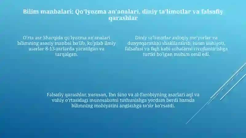 O'rta asrlar Sharqi va Renessans G'arbi 4