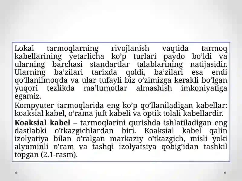 Kompyuter tarmoqlarining standart texnologiyalari 4