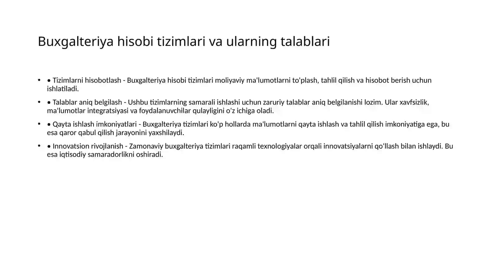 Buxgalteriya hisobiga qo'yilgan talablar 4