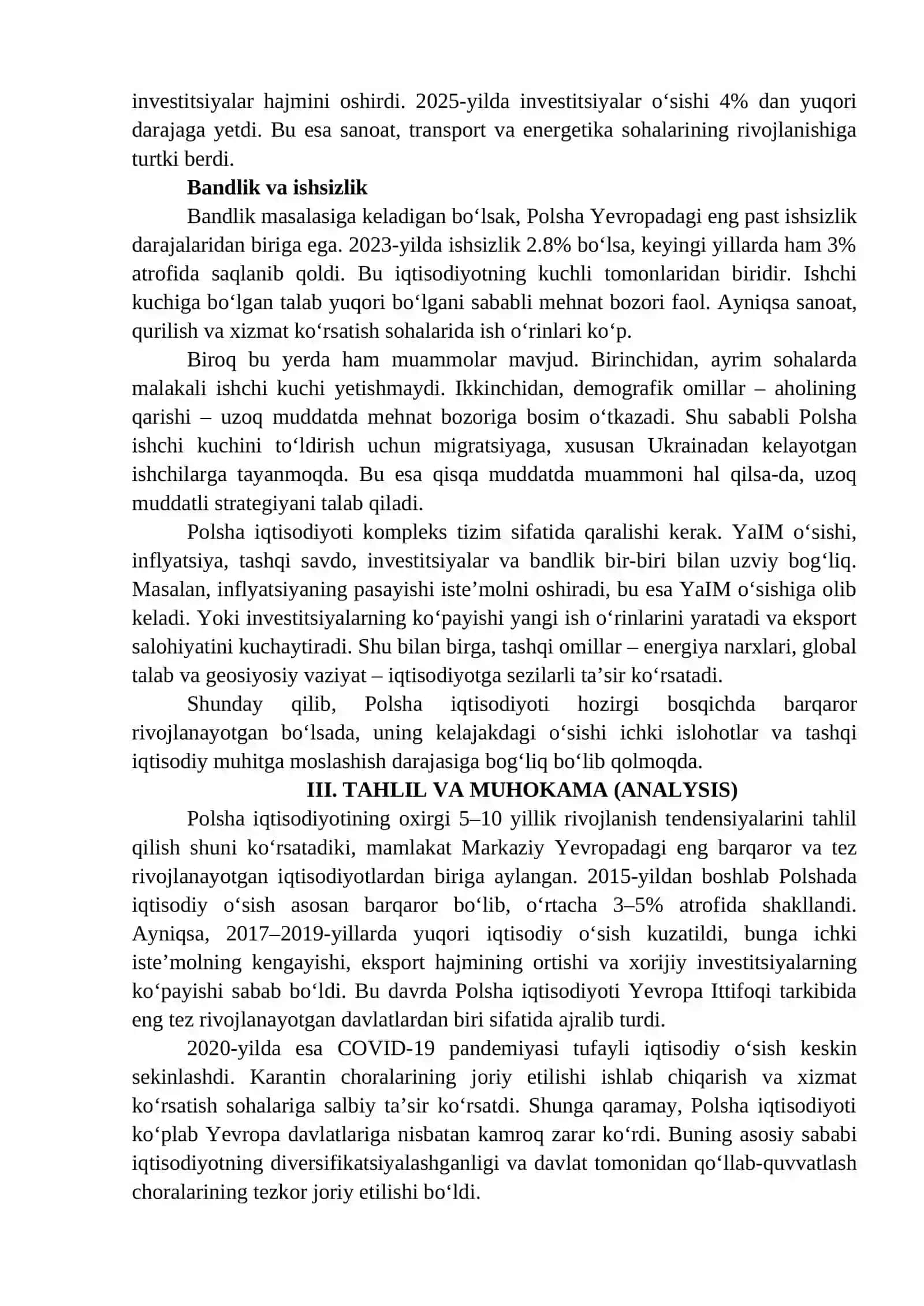 POLSHA DAVLATINING IQTISODIY HOLATI TAHLILI 4