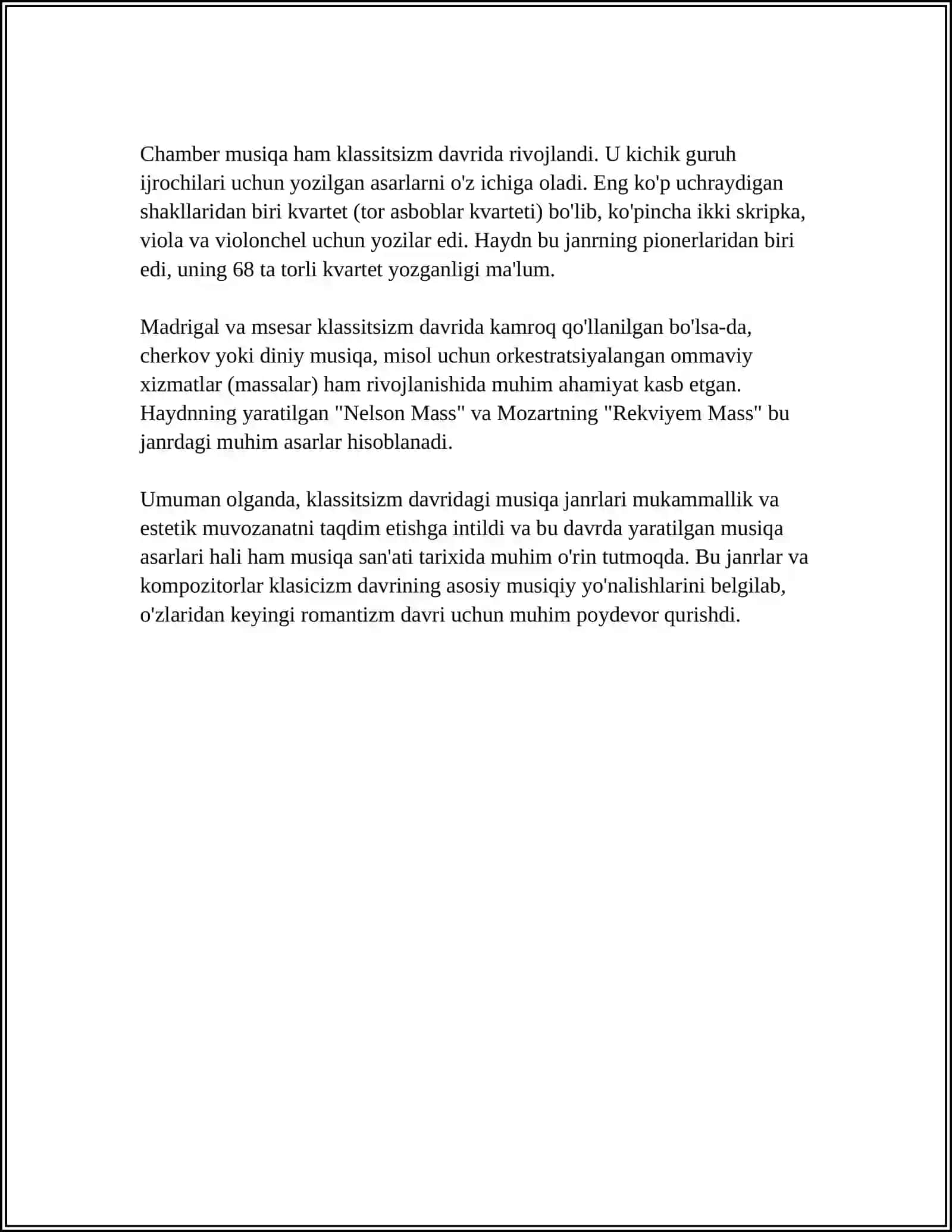 MUSIQA SANʼATIDA KLASSITSIZM SANʼATI 4