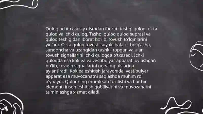 Eshitish va muvozanat azolari 4