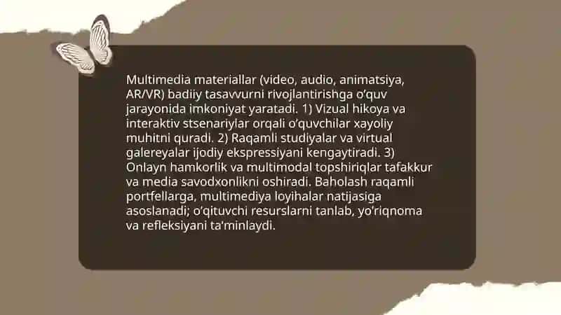Media taʼlim tizimida badiiy ong, tasavvur va tafakkur 4