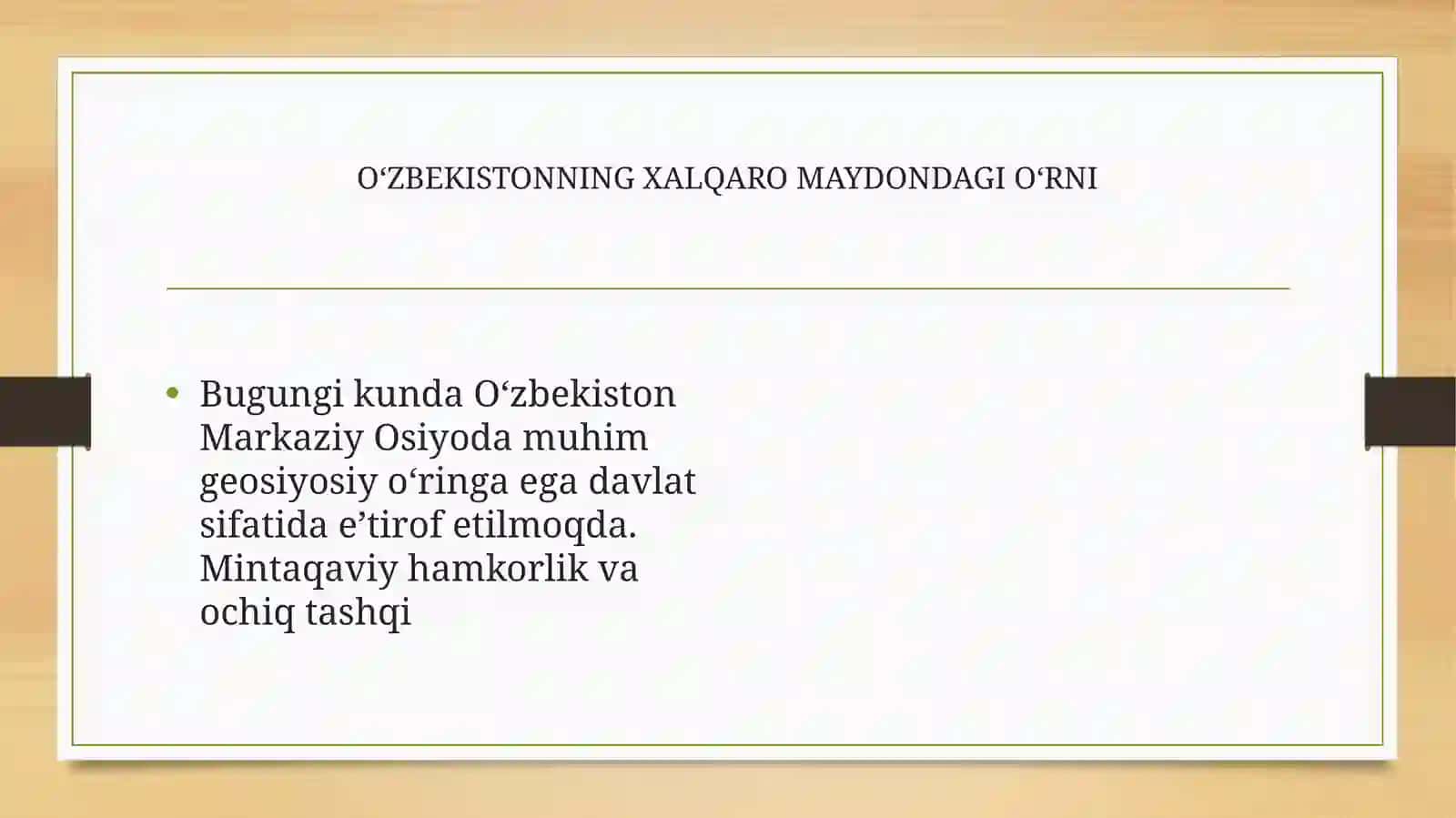 O‘zbekistonning xalqaro tashkilotlar bilan hamkorlik aloqalari 4