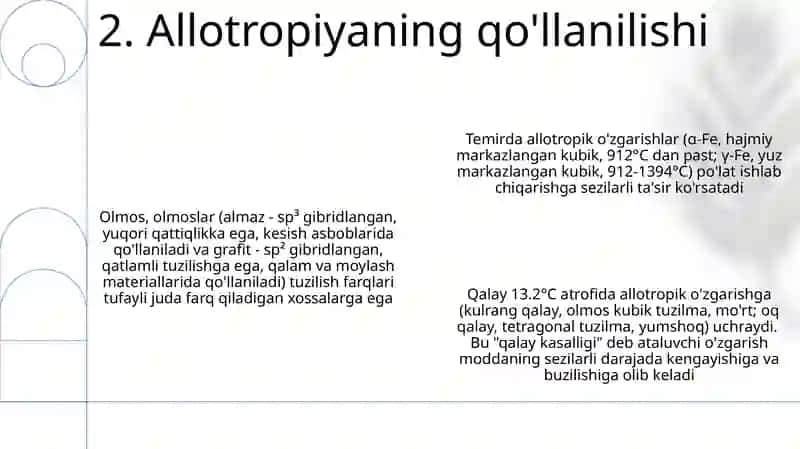 Allatropiya shakl oʻzgarishlari 4