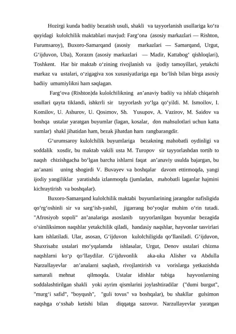 Kulolchilikning vujudga kelishi va rivojlanish bosqichlari 4