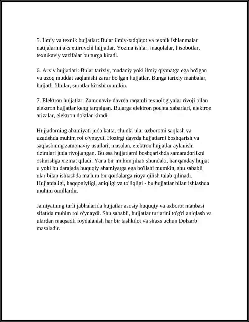 Hujjatlar paydo bo'lishi va tarixi 4