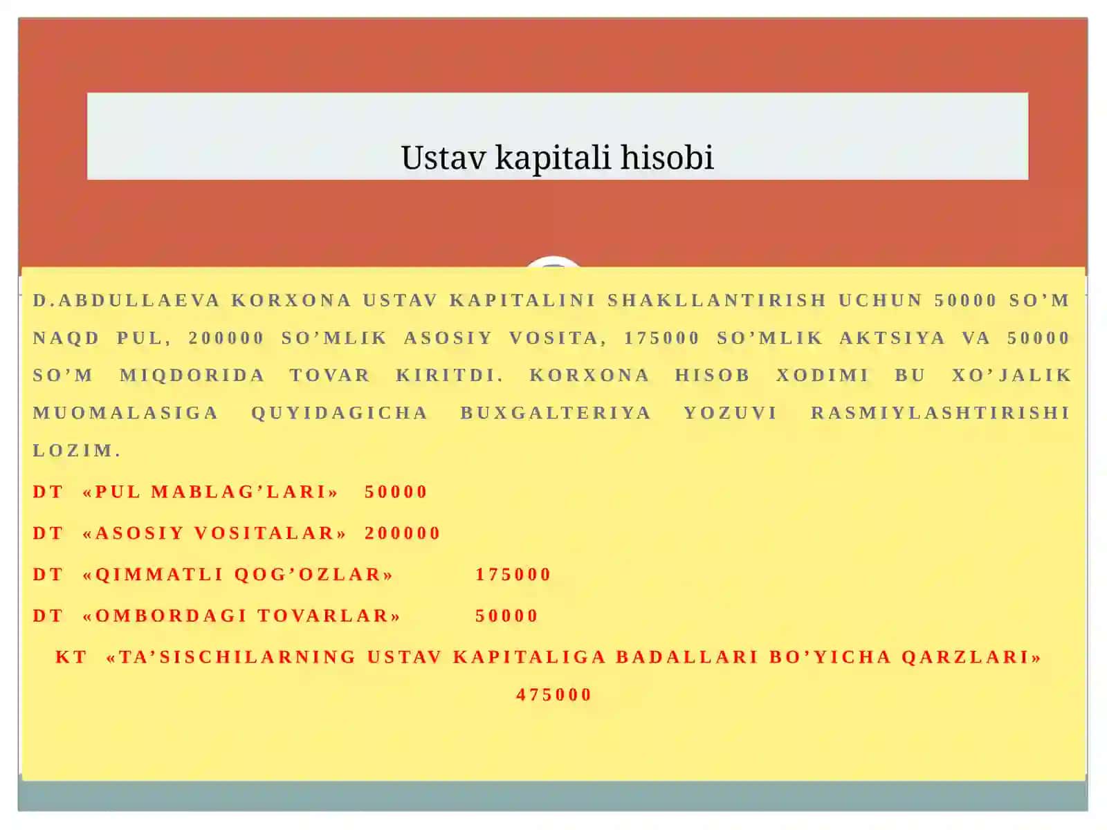 O‘ZLIK KAPITALI HISOBI 4