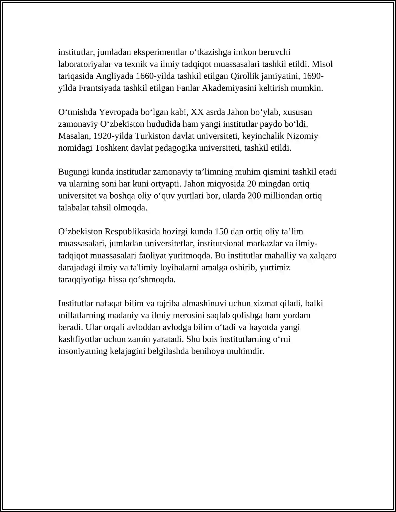 ISTITUTSIONALIZM YO'NALISHI 4