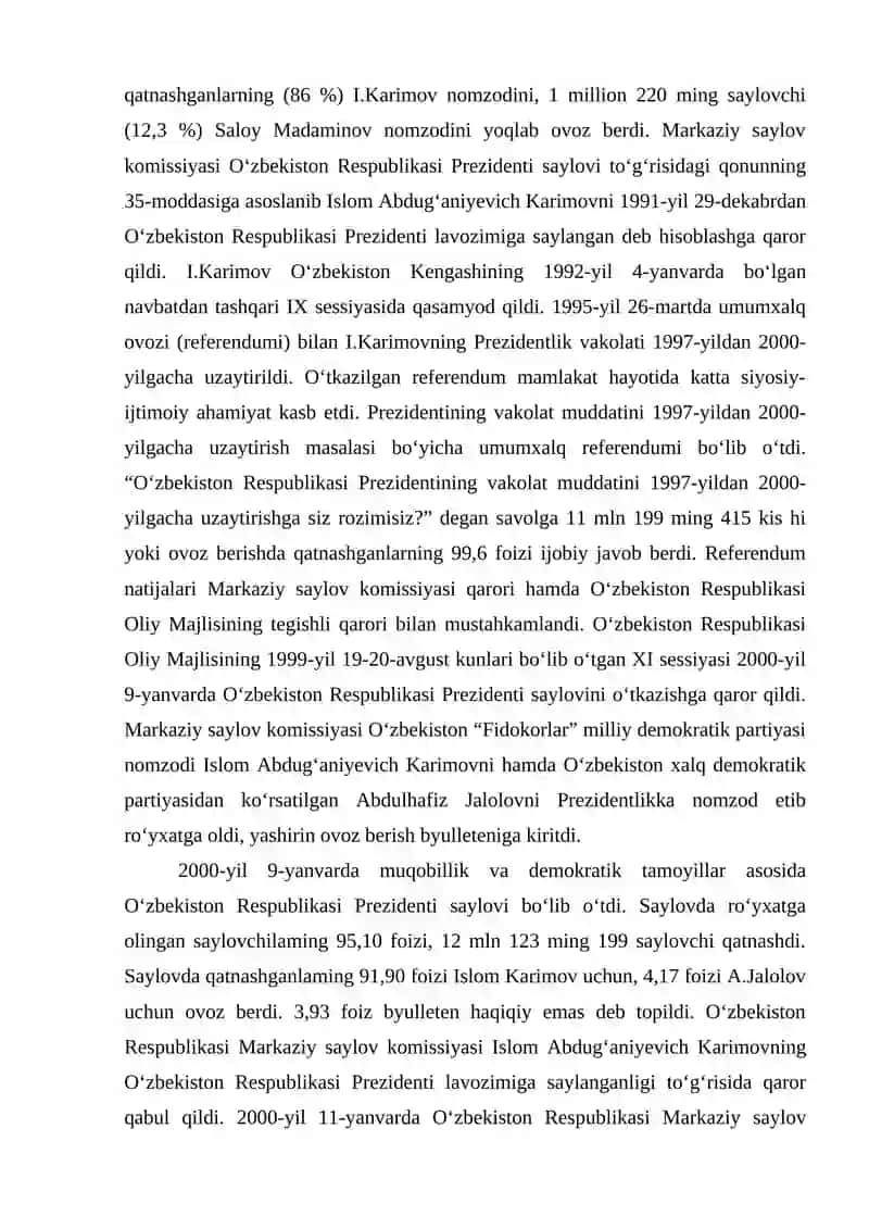 I.Karimovning O‘zbekiston Respublikasi Prezidenti 4