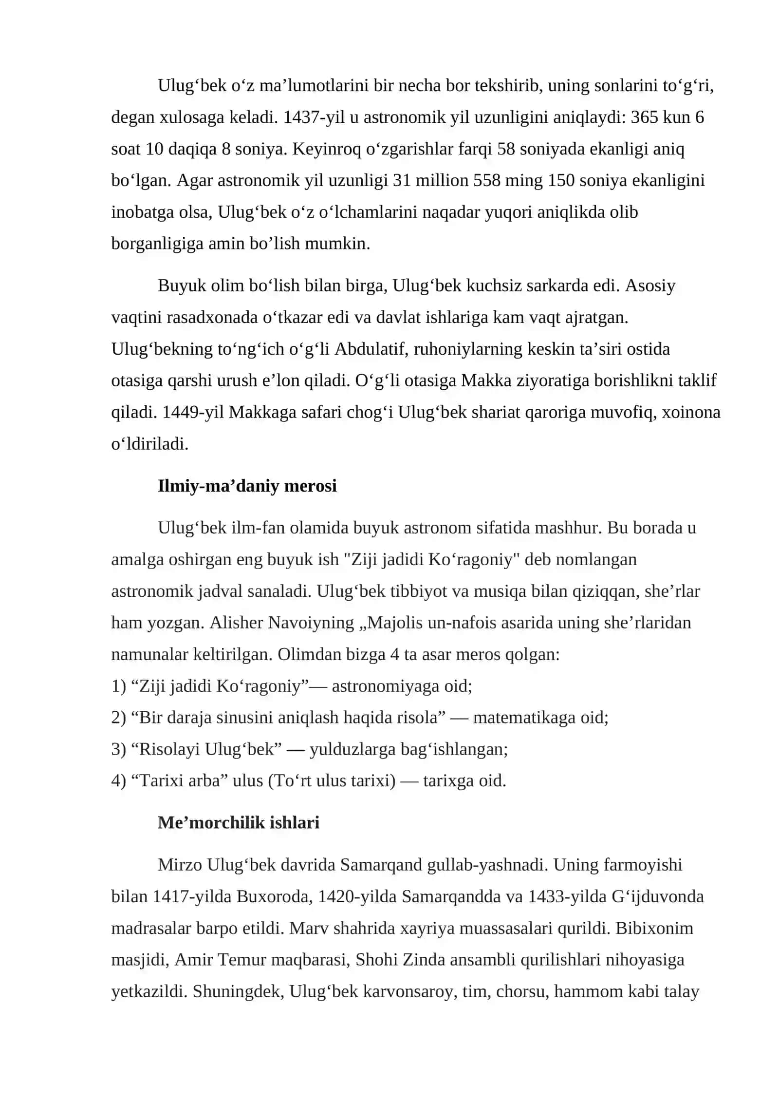 Mirzo Ulugʻbek buyuk astronom va matematik olim 4