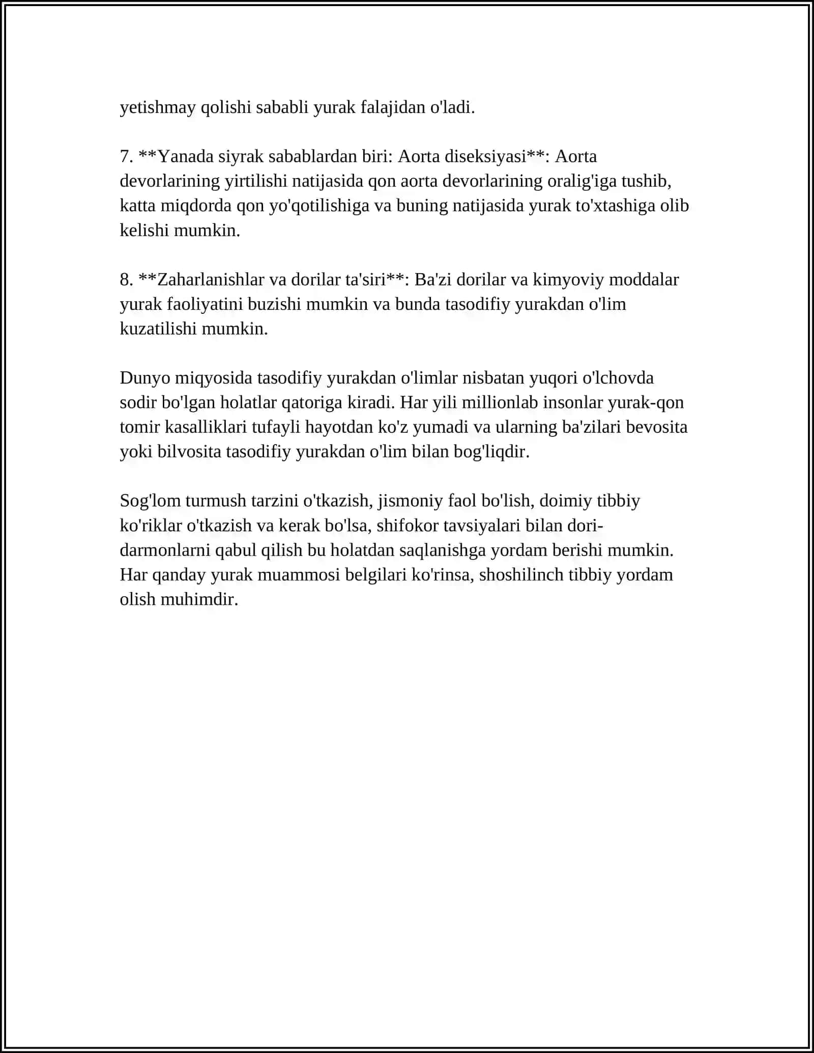 TASODIFIY YURAKDAN O'LIM SINDROMI 4