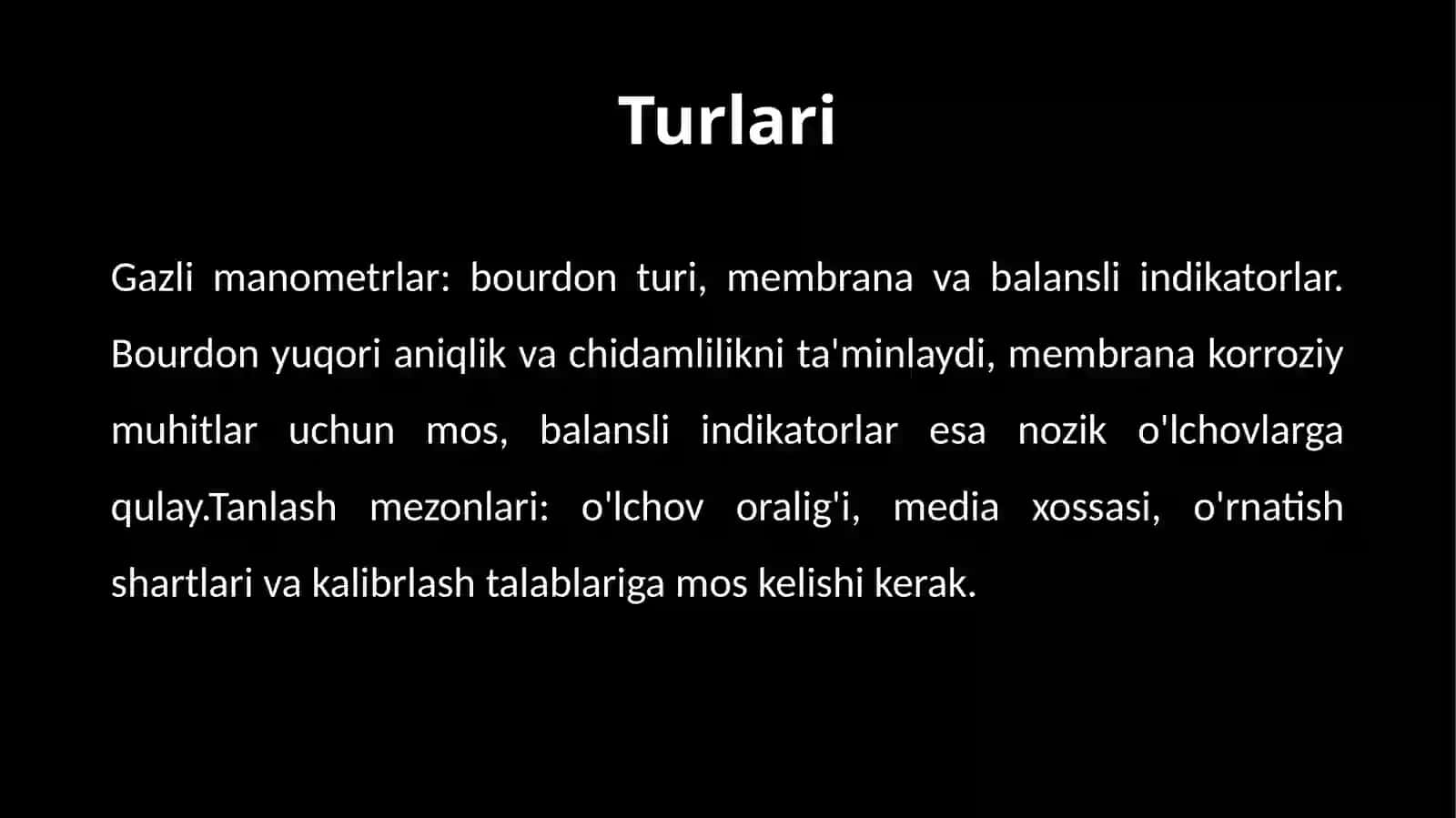 Gazli va suyuqlikli manometrik va termometrlar 4