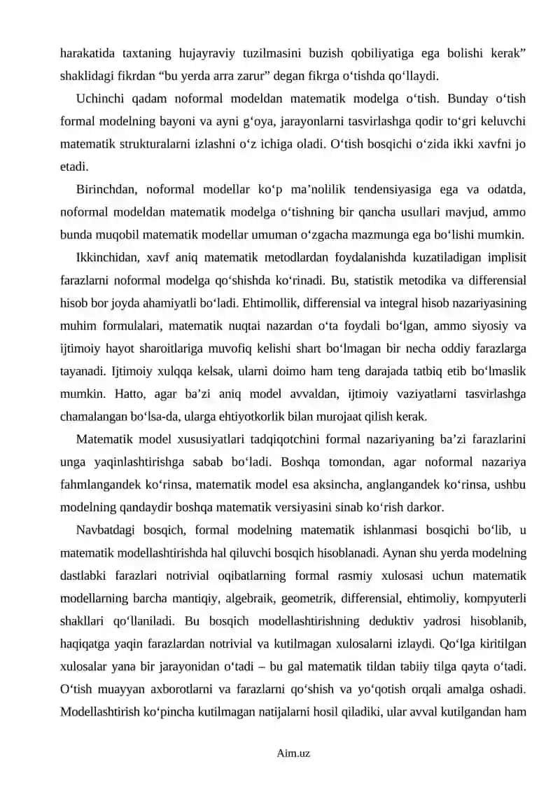 MATEMATIK MODELLASHTIRISH USULLARI 4