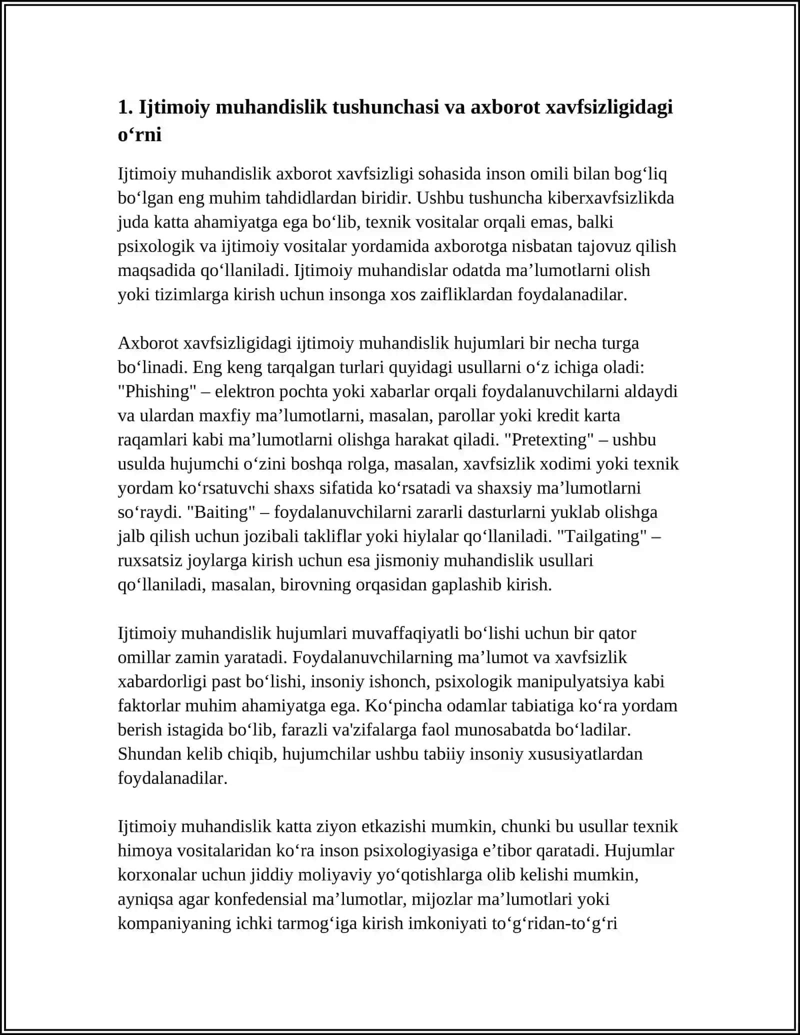 KIBERXAVFSIZLIKDA INSON OMILI (SOCIAL ENGINEERING) 4