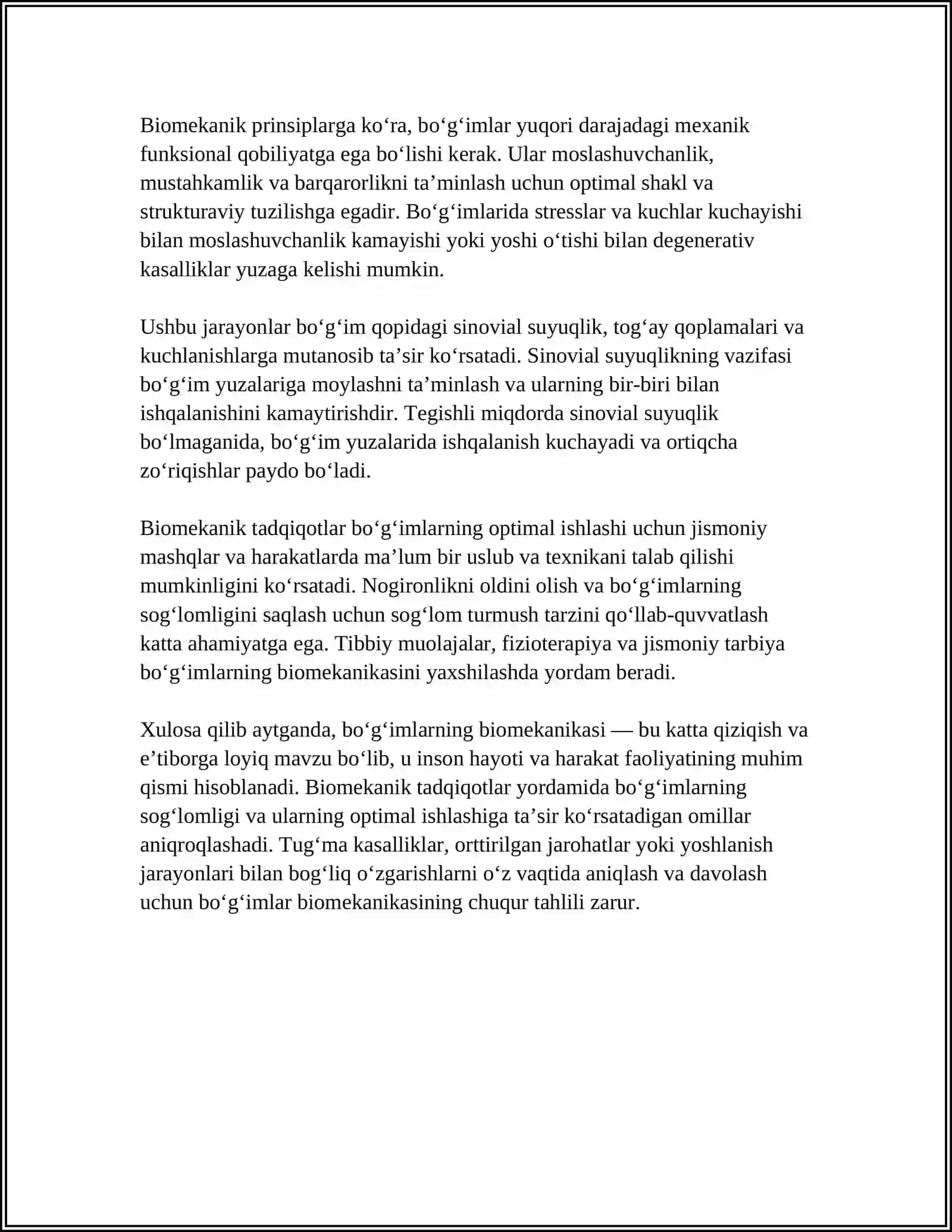 BOG'IMLARNING BIOMEXANIKASI. BIRLASHMALARINI RENTGENANATOMIYASI 4