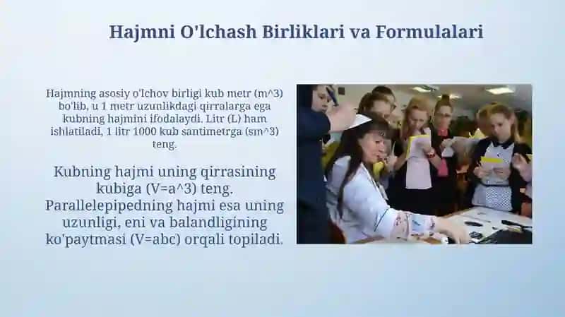 Hajm tushinchalarini oʻqitish metodikasi 4