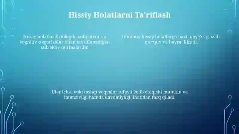 Hissiy Holatlarni Ta'riflash 4